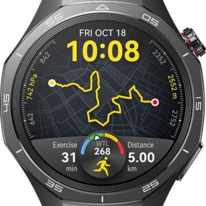 Huawei GT 5 PRO 46mm, 14 Days Battery, Built-in maps, Bluetooth,Pro-level sports Smartwatch  (Black Strap, 46.0)