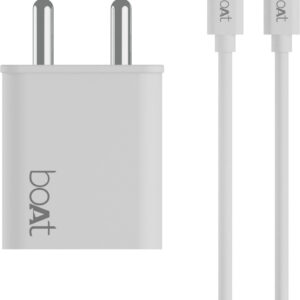 boAt 22.5 W Quick Charge 3 A Wall Charger for Mobile with Detachable Cable (White, Cable Included)
